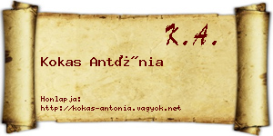 Kokas Antónia névjegykártya